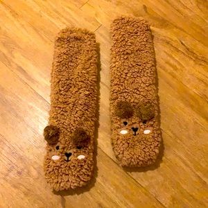 SUPER fluffy Soft puppy slippers! Brand new brown fluffy slippers